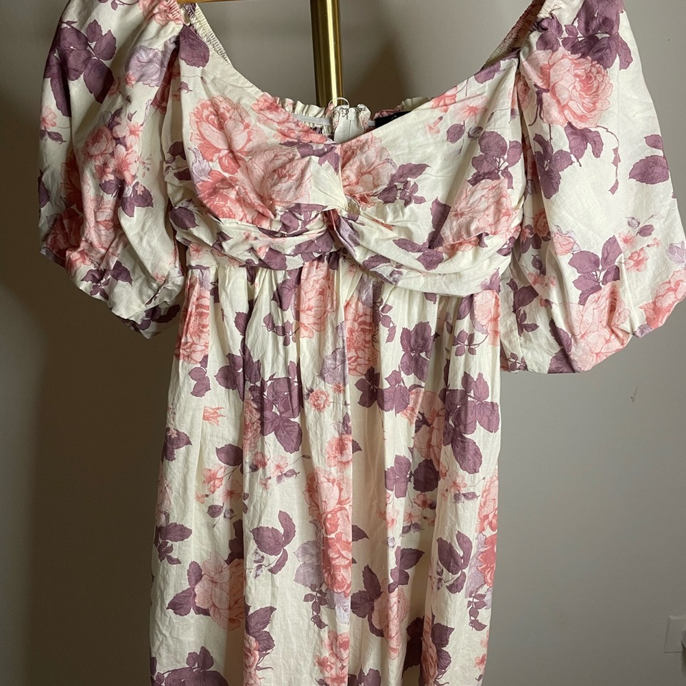 Trixxi Floral Puff Sleeve Dress